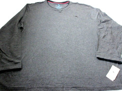 Men’s Tommy Bahama LS Cotton Modal Big & Tall Crew Neck Tee Shirt Charcoal Grey