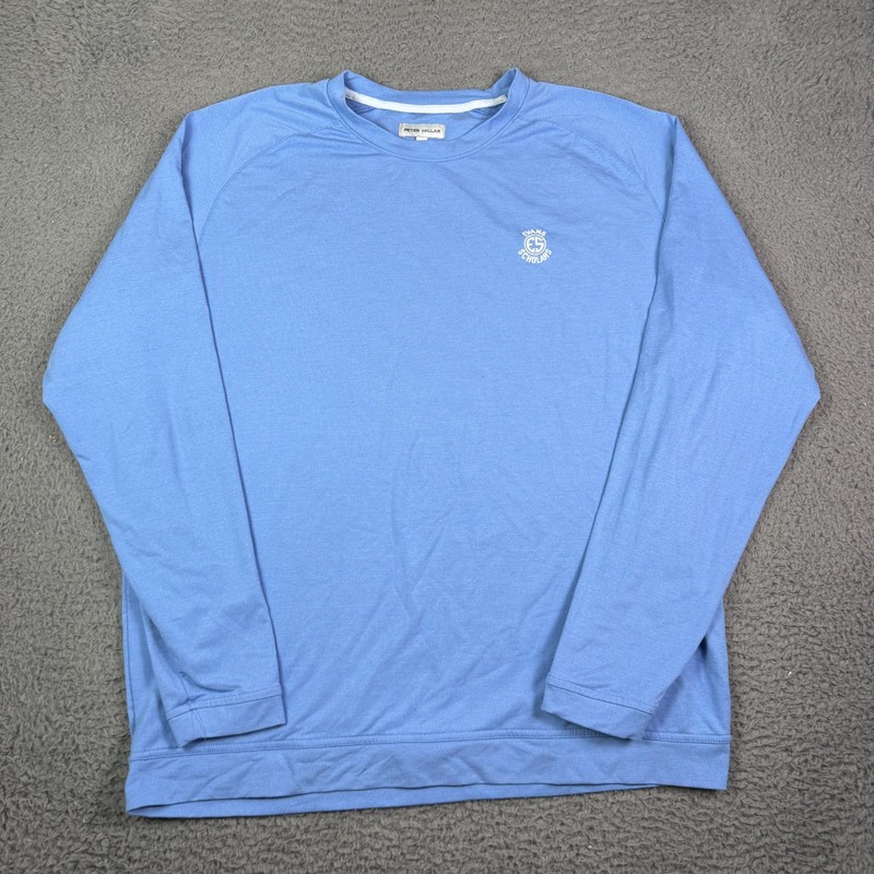 Peter Millar Crown Sport Cradle Performance Crewneck Sweatshirt Mens XL Blue gallery