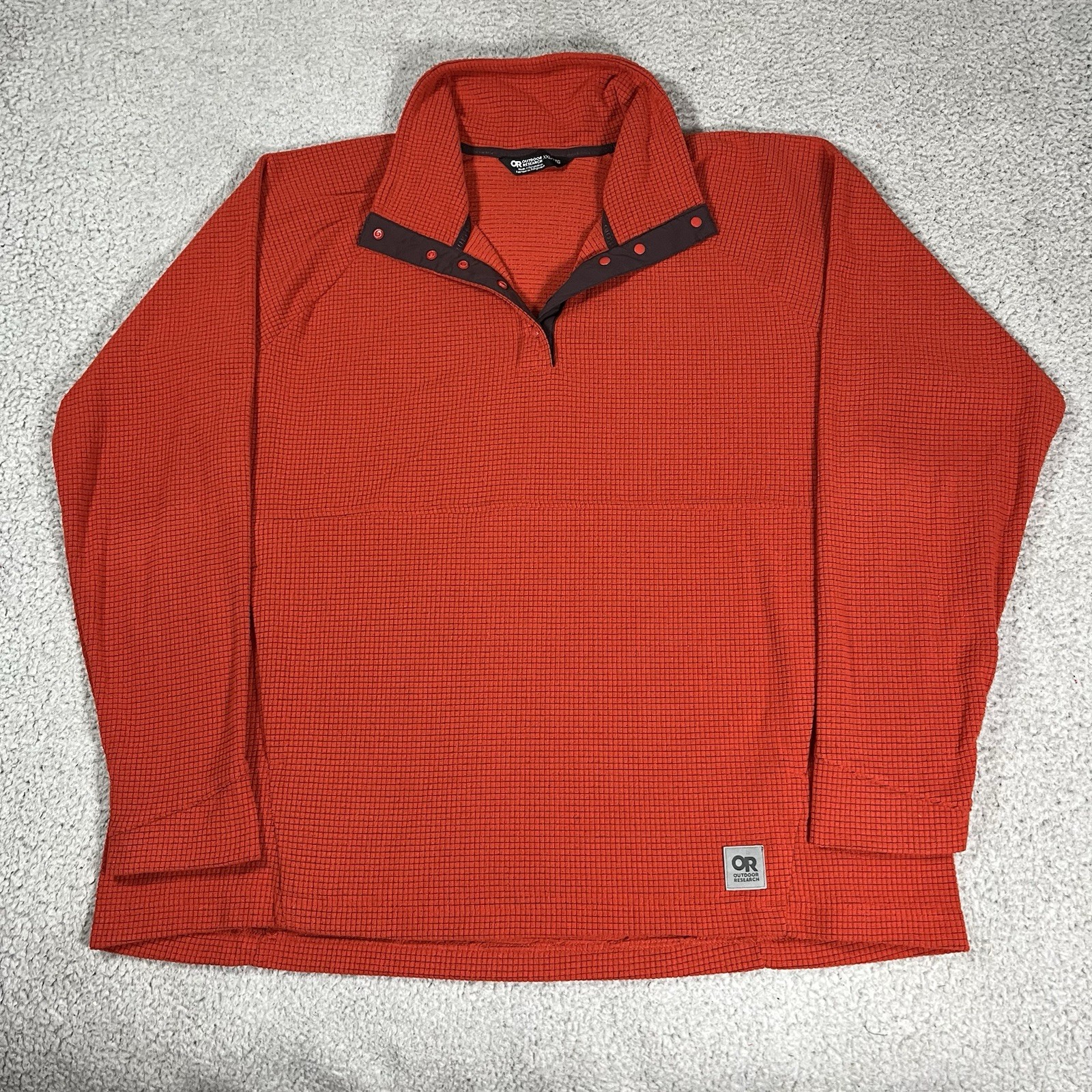 Outdoor Research Pullover Mens 2XL Snap Button Grid Fleece Waffle Long Sleeve gallery