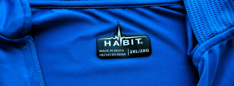 HABIT (LS) QUARTER ZIP MEN (2XL) POLYESTER/SPANDEX BLUE HOODIE STRETCH PULLOVER gallery