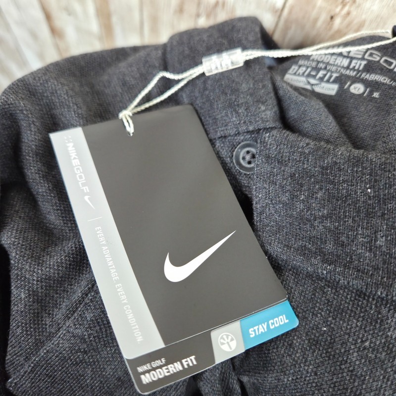 Nike Golf Transition Dry Wool Men Modern Fit Golf Polo Gray Size XL 815842 NEW gallery