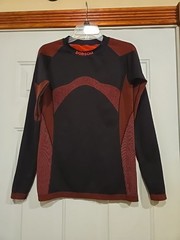 Dobsom Kaita Functional Walk n Run LS Thermal Training Mens Shirt Size 42 RedBlk