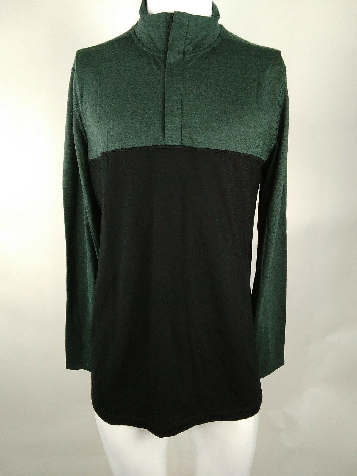 Smartwool Men Merino Sport 150 Colorblock Long Sleeve Zip Sage Medium 17346-H35 gallery
