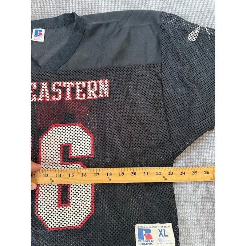 Vintage Russell Athletic Northeastern Lacrosse Jersey Mesh Cropped Black XL gallery