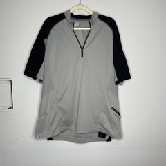 Bontrager Cycling Shirt Men 2XL Gray Black Jersey Quarter Zip Pocket Athletic