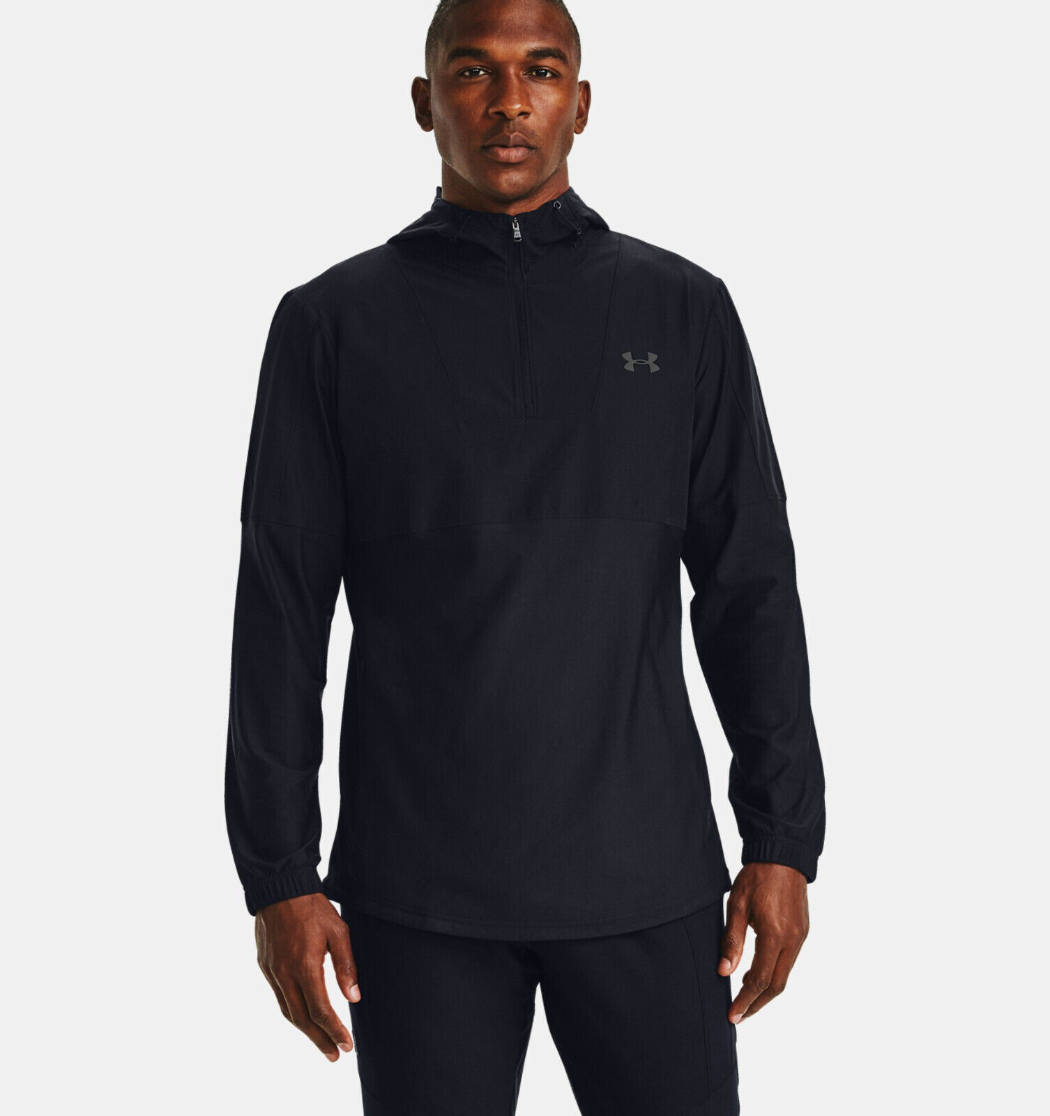 Under Armour NEW MENS LARGE UA Training Hybrid ½ Zip Hoodie Long Sleeve BLACK gallery