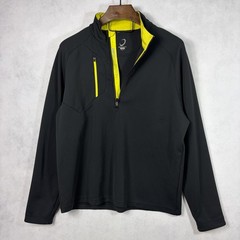 Zero Restriction 1/4 Zip Pullover Mens Large Black Tour Series Golf Performance