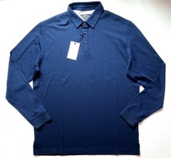 ADIDAS ADIPURE GOLF RIBBED KNIT LONG SLEEVE POLO SHIRT TOP – NAVY GD1932 MEN M