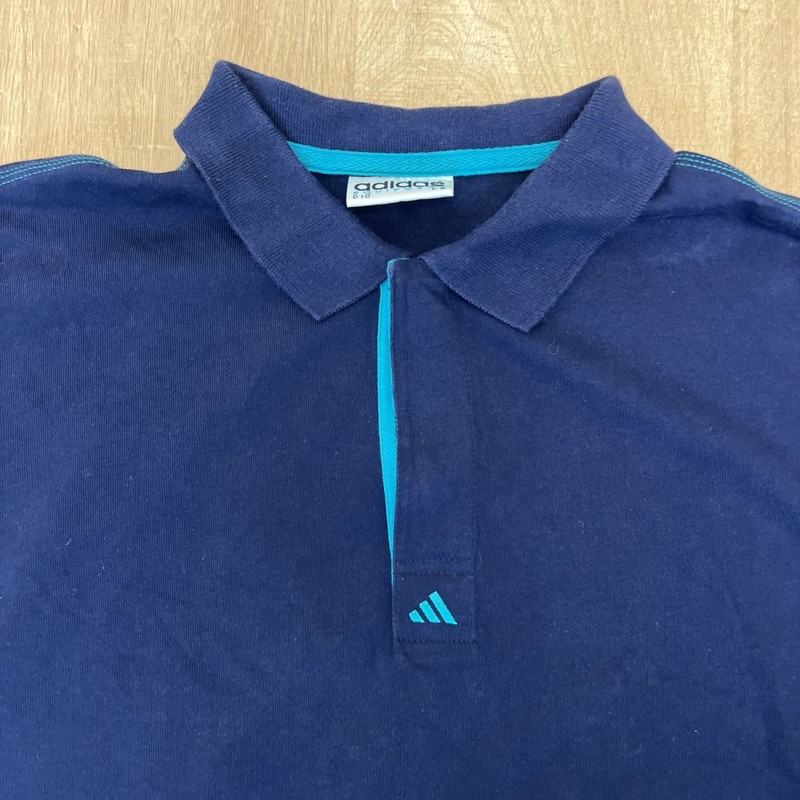 Adidas Equipment Polo Shirt Men's Blue Vintage Short Sleeved 1/4 Button size XL gallery