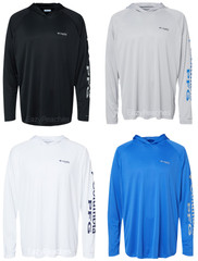 Columbia Mens S-3XL PFG Terminal Tackle Hooded Long Sleeve Tee, Quick Dry UPF 50