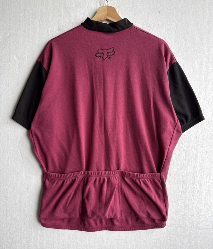VTG Fox Head Short Sleeve Mens XL Maroon Cycling MTB 1/2 Zip Logo Y2K Activewear gallery