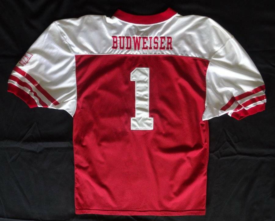 Budweiser Red & White Eagle Football Jersey XL Scharpfs LE Limited Edition 3000 gallery