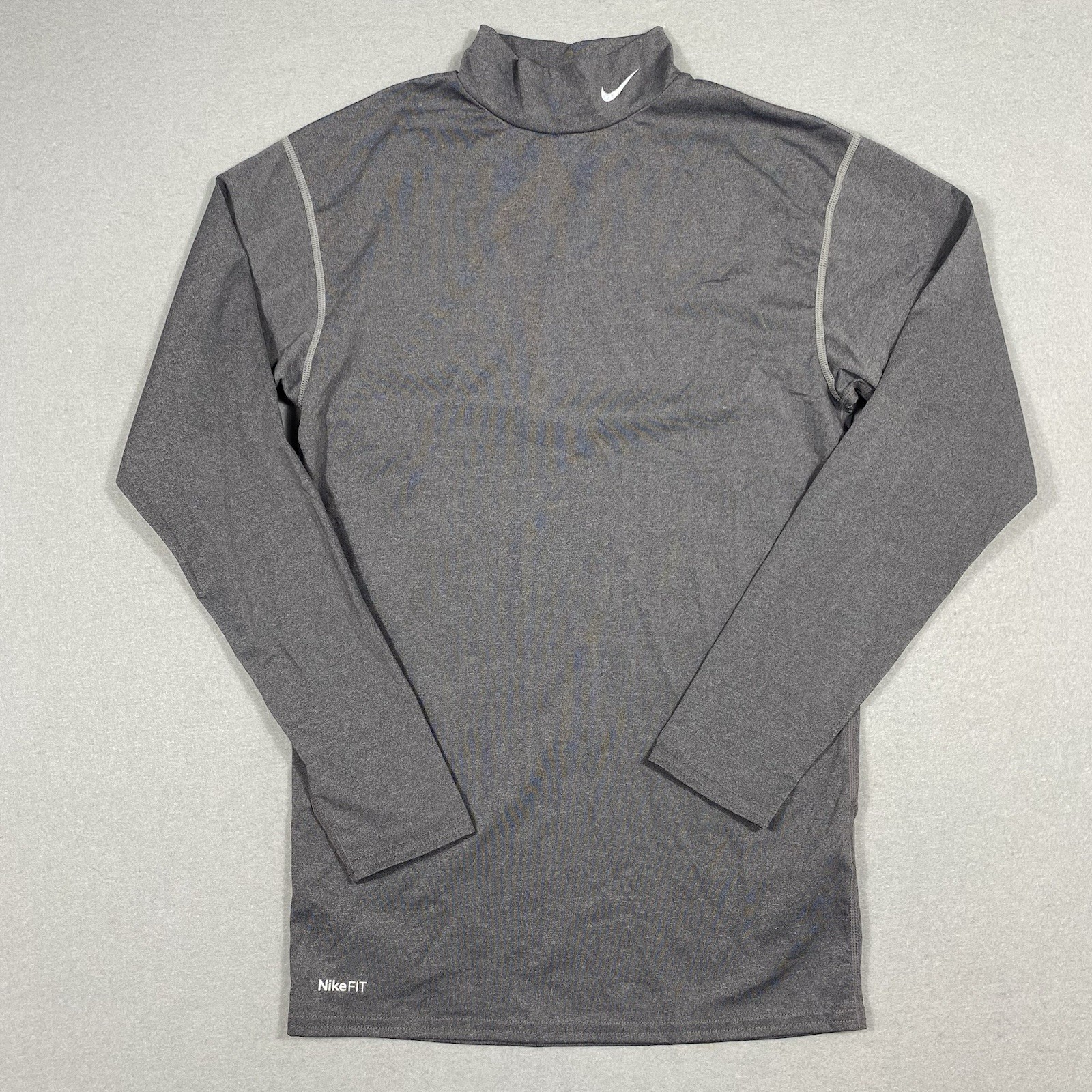 Nike Pro Dri Fit Base Layer Compression Fitted Gray Shirt Size Men's Large Gym gallery