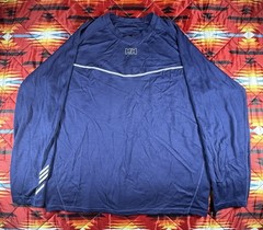 Helly Hansen Men’s LIFA Crew Base Layer Shirt Stripe Long Sleeve Top Blue XL