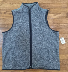 NEW! Soft Gray Full-zip Sweater / Sweatshirt Vest St. John’s Bay Men’s XXL
