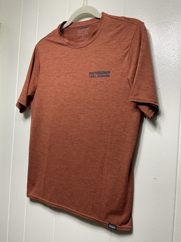Patagonia Men's Rust Capilene Cool Daily Graphic Tree Trotter Shirt Small EUC gallery