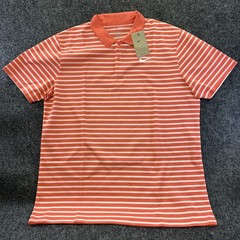 Nike Dri-FIT Move To Zero Orange Mens Striped Golf Polo Shirt Size XL DH0829-814