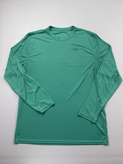 Reel Life Shirt Mens Green Long Sleeve Performance Fishing Moisture Wicking Read