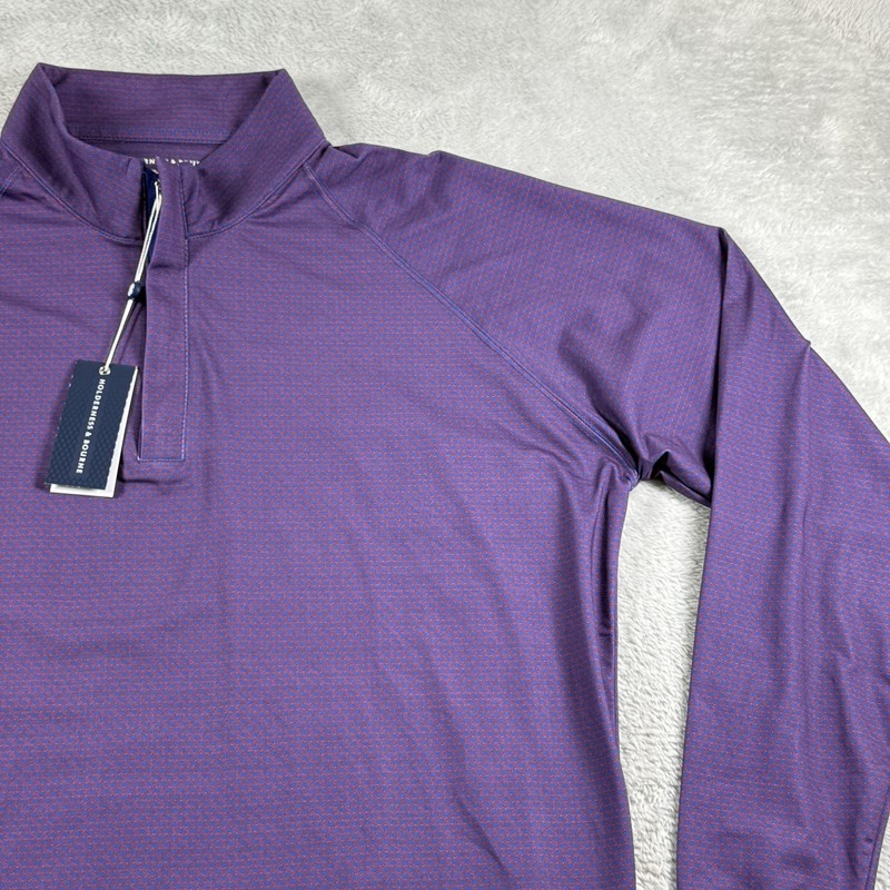 Holderness & Bourne Pullover Mens Large Purple DryLuxe 1/4 Zip Golf Performance gallery