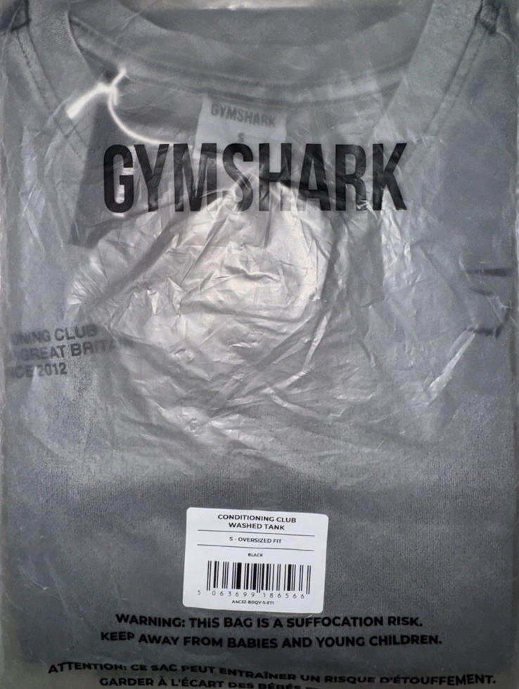 GYMSHARK Men’s Conditioning Club Washed Tank in Black Wash - Size Small gallery
