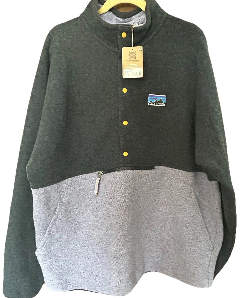 Patagonia Men's XXL Natural Synchilla Snap-T Wool Fleece Pullover Marsupial Logo