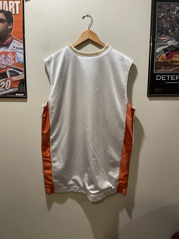 Nike Vintage Y2K Basketball Tank Top Center Swoosh White Orange Sleeveless XL gallery