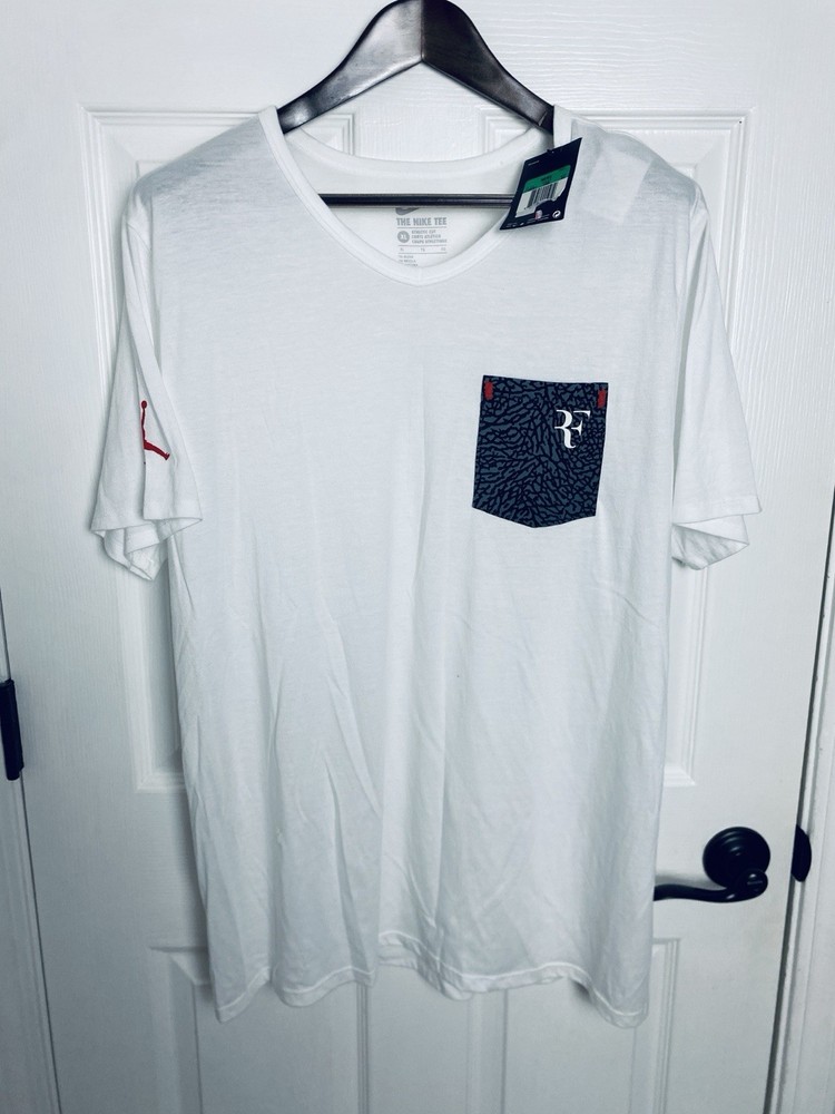 Nike Air Jordan Roger Federer RF x AJ3 2014 US Open Practice Shirt XL Nadal NWT