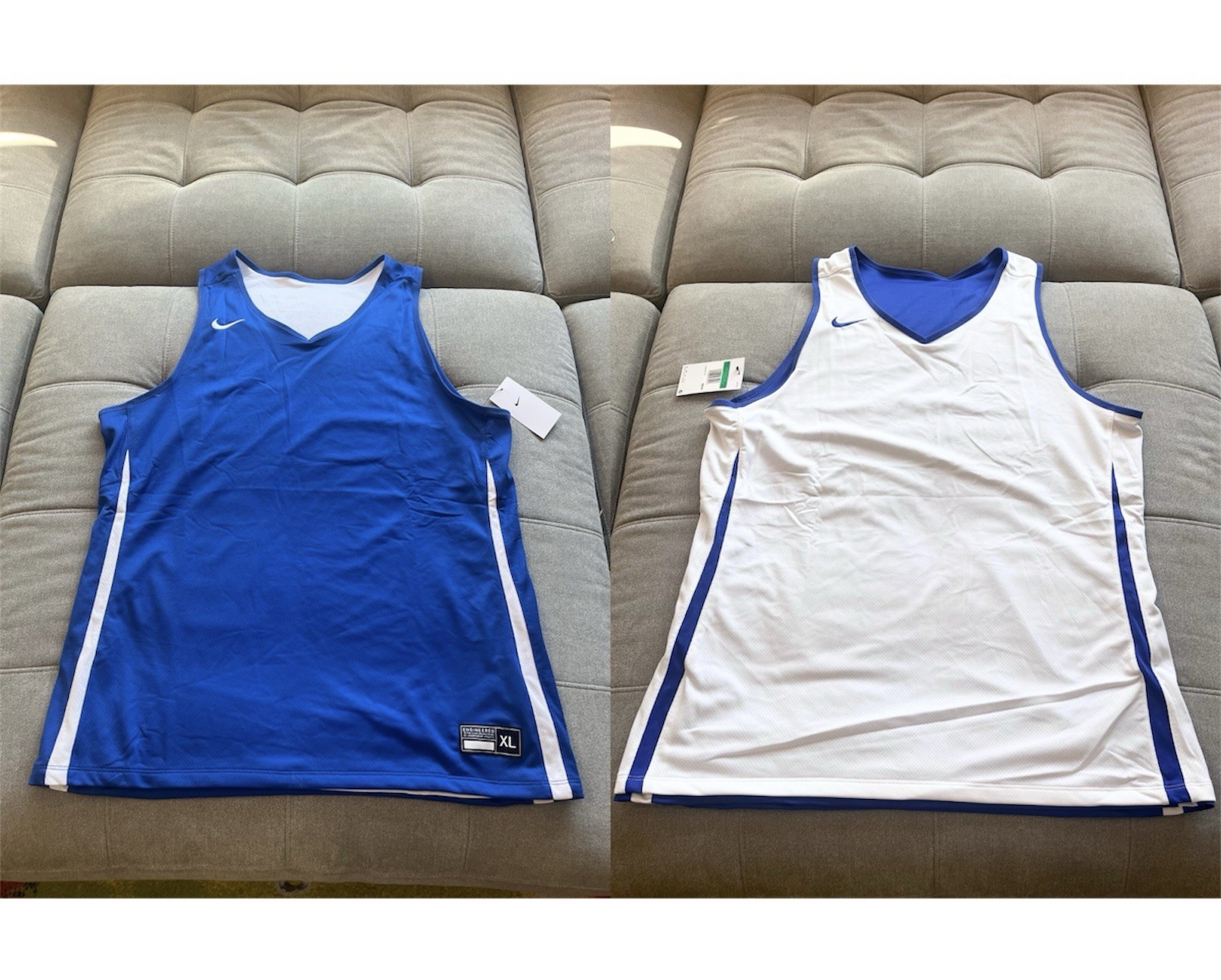 NWT Nike Reversible Basketball Jersey Men’s XL Blue White Mesh Tank DN5212-494 gallery