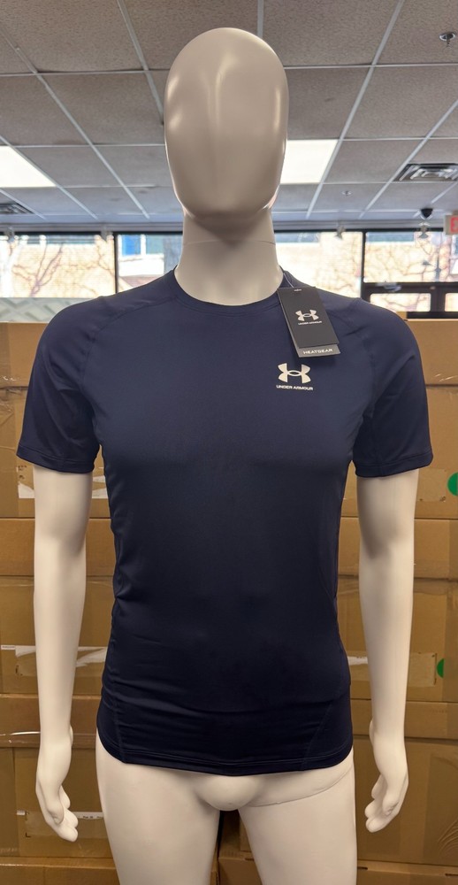Under Armour Mens HeatGear Compression Short Sleeve T-Shirt (Navy / Size S)