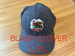 BLACK CLOVER Gray Snapback Cap L/XL Embroidered Bear Design Used