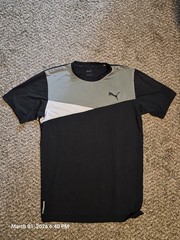 PUMA Men’s Athletic Performance T-Shirt – Black/Gray Colorblock