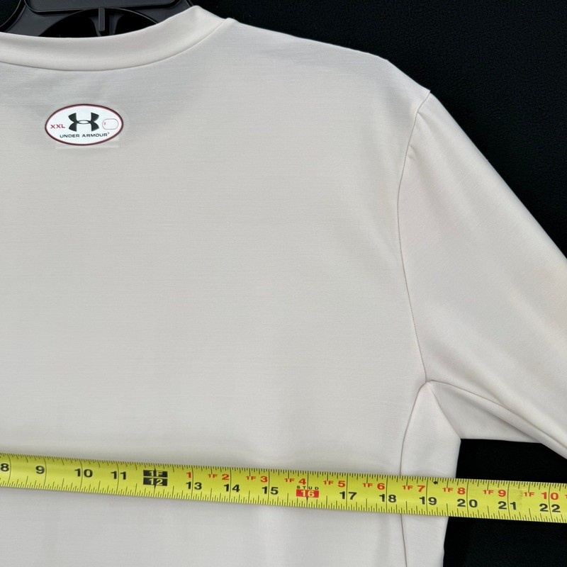 Under Armour Compression Shirt Mens 2XL Long Sleeve Cream White HeatGear1201163 gallery