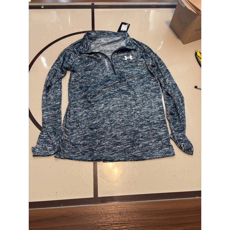 Under Armour Mens Tech 2.0 1/2 Zip Pullover Navy Space Dye 1328495-310 Small gallery