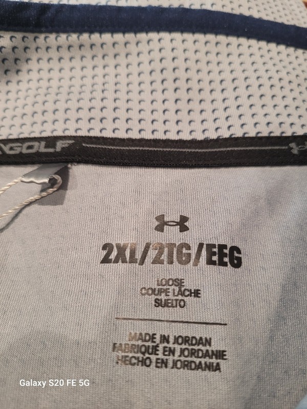 NWT Under Armour Men’s T2 Half Moons Print 1/4 Zip Golf Top in Navy/Grey, 2XL gallery