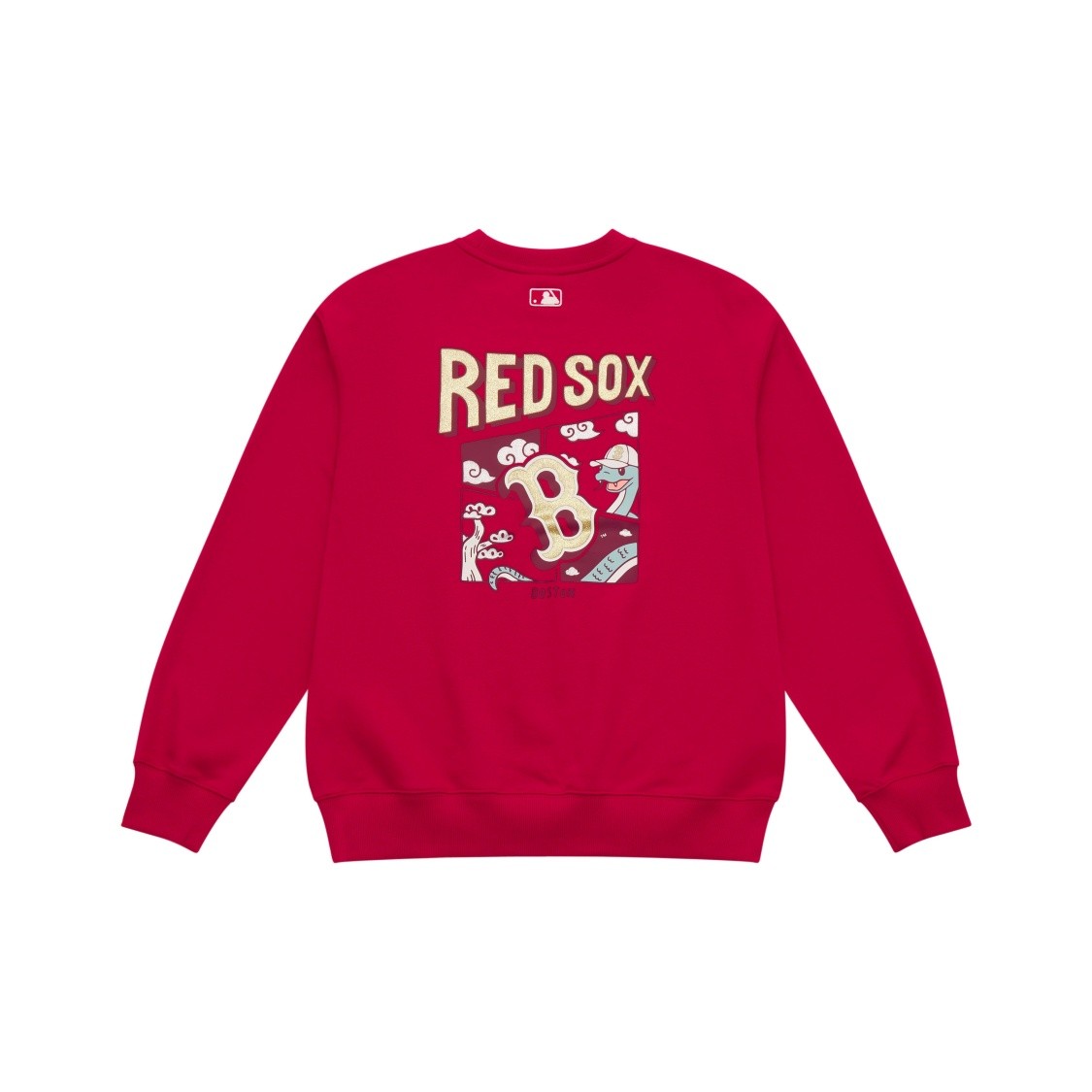 MLB Printed Pattern Solid Color Loose Fit Long Sleeve Sweatshirt Unisex Dark Red gallery
