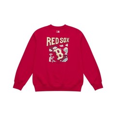 MLB Printed Pattern Solid Color Loose Fit Long Sleeve Sweatshirt Unisex Dark Red