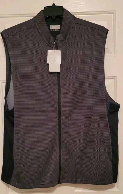 PGA Tour Thermal Vest Black Caviar Men’s Size 2X Full Zip With Pockets NWT gallery
