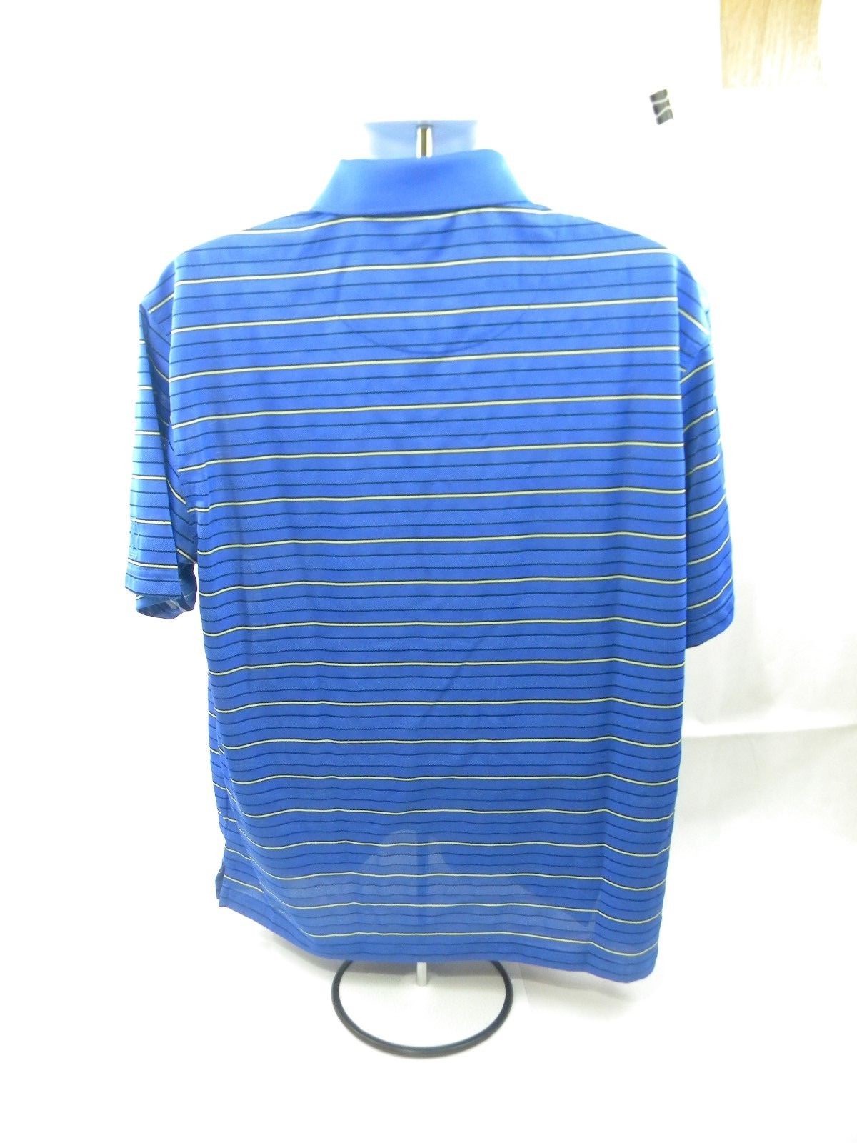 PGA TOUR GOLFING POLO BRILLIANT BLUE WITH WHITE STRIPES SIZE XL gallery