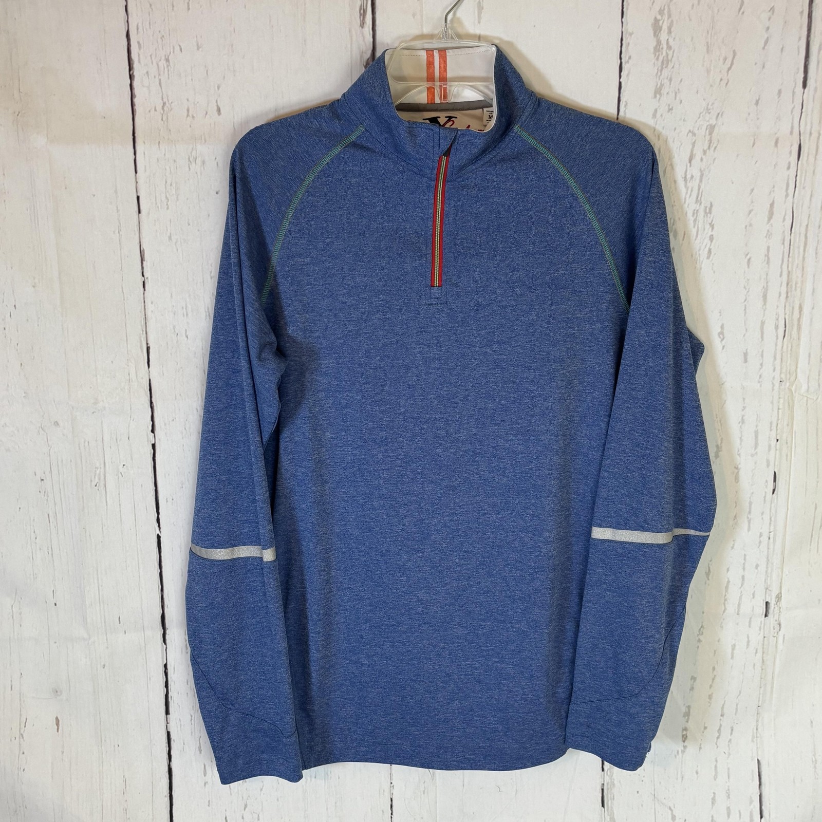 Robert Graham Pullover Mens Medium Blue 1/4 Zip Tailored Fit Performance Shirt gallery