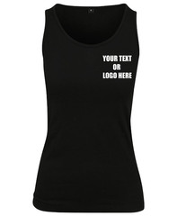 Personalised Build Your Brand Printed Women’s Merch Top Custom Text Logo Tank