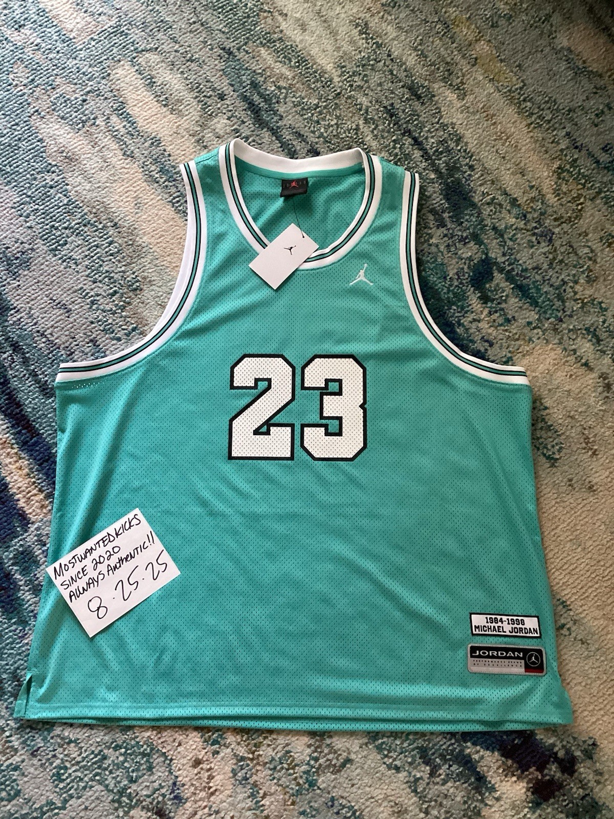 NWT Nike Air Jordan Essentials Summer Jersey Teal White & Black Men’s Sz XXL gallery