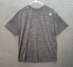 Reebok Shirt Adult Large Gray Heather Performance Crewneck Jogging Gym Sports