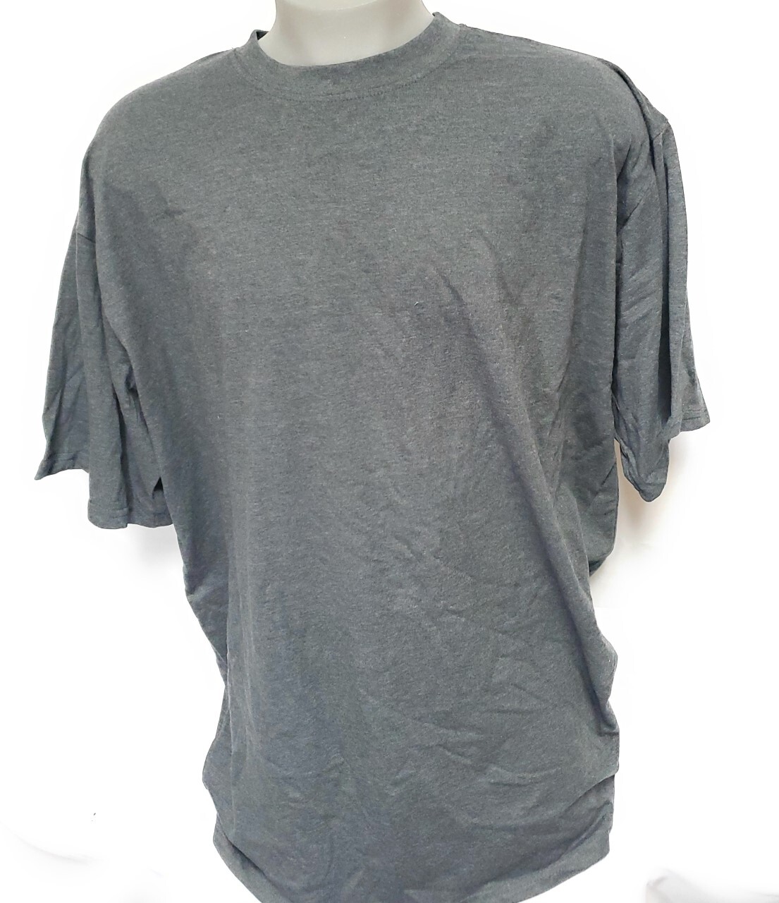 Pack of Three (3) Mens Charcoal Grey Big & Tall Blank Short Sleeve Tee T-Shirt gallery