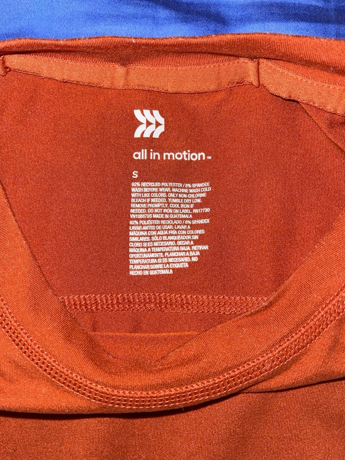 Men’s All In Motion Sleeveless Performance Orange T-Shirt Size S gallery