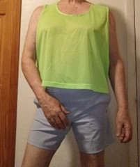Mesh Tank Top Cropped One Size Green