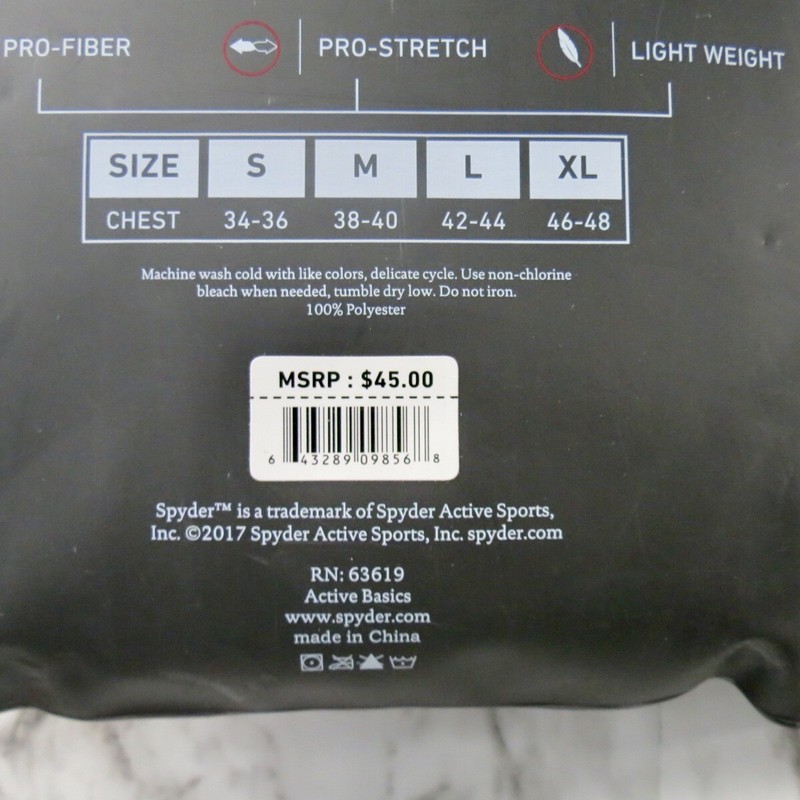 Spyder Crew Neck Exercise Activewear Running Gym Athletic T-shirt Men's Large gallery