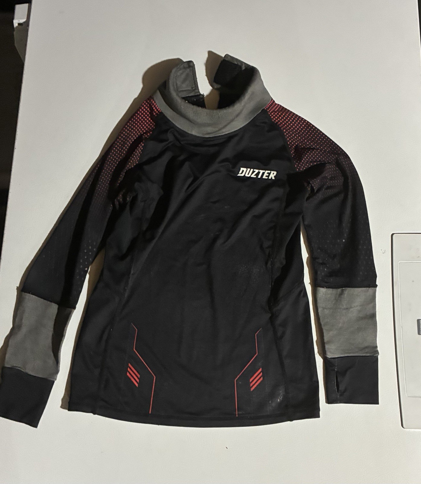 Duzter youth hockey neck guard shirt and jock pant Black/Gray/Red S gallery