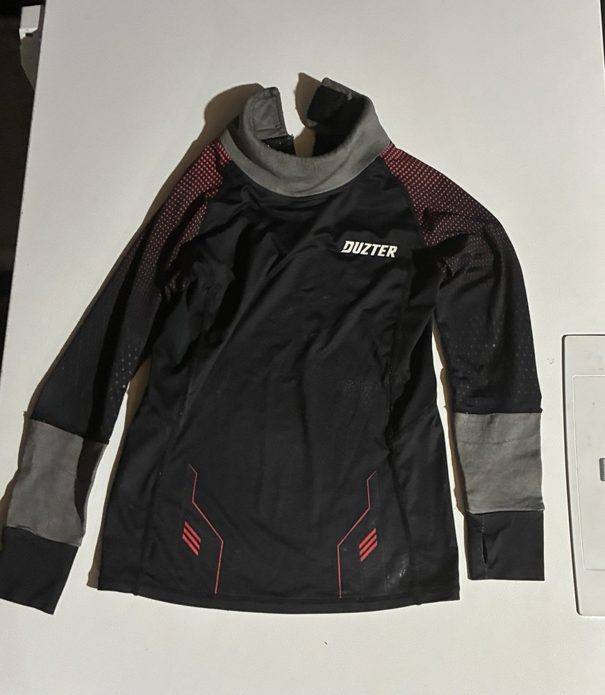 Duzter youth hockey neck guard shirt and jock pant Black/Gray/Red S