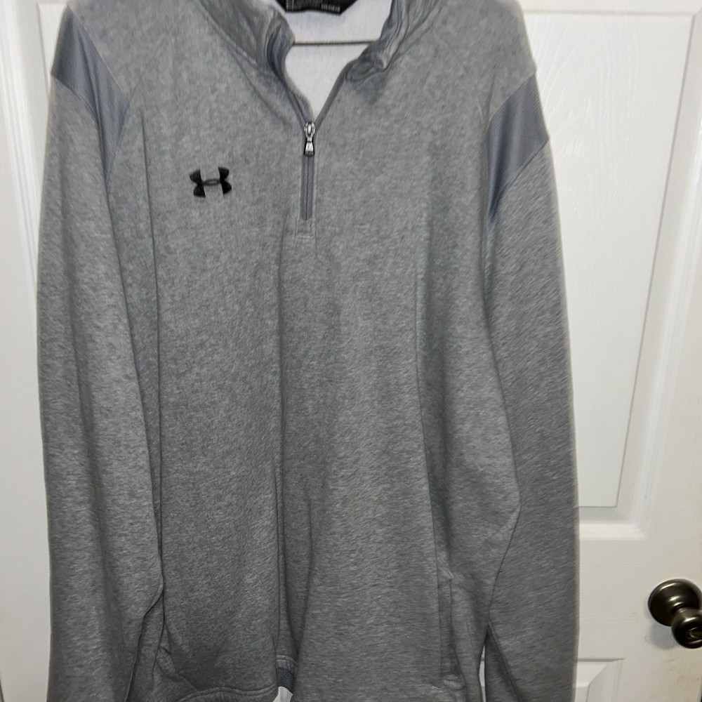 men's Under Armour UA fleece-lined warm quarter 1/4 zip - light gray