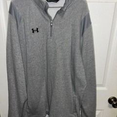 men’s Under Armour UA fleece-lined warm quarter 1/4 zip – light gray